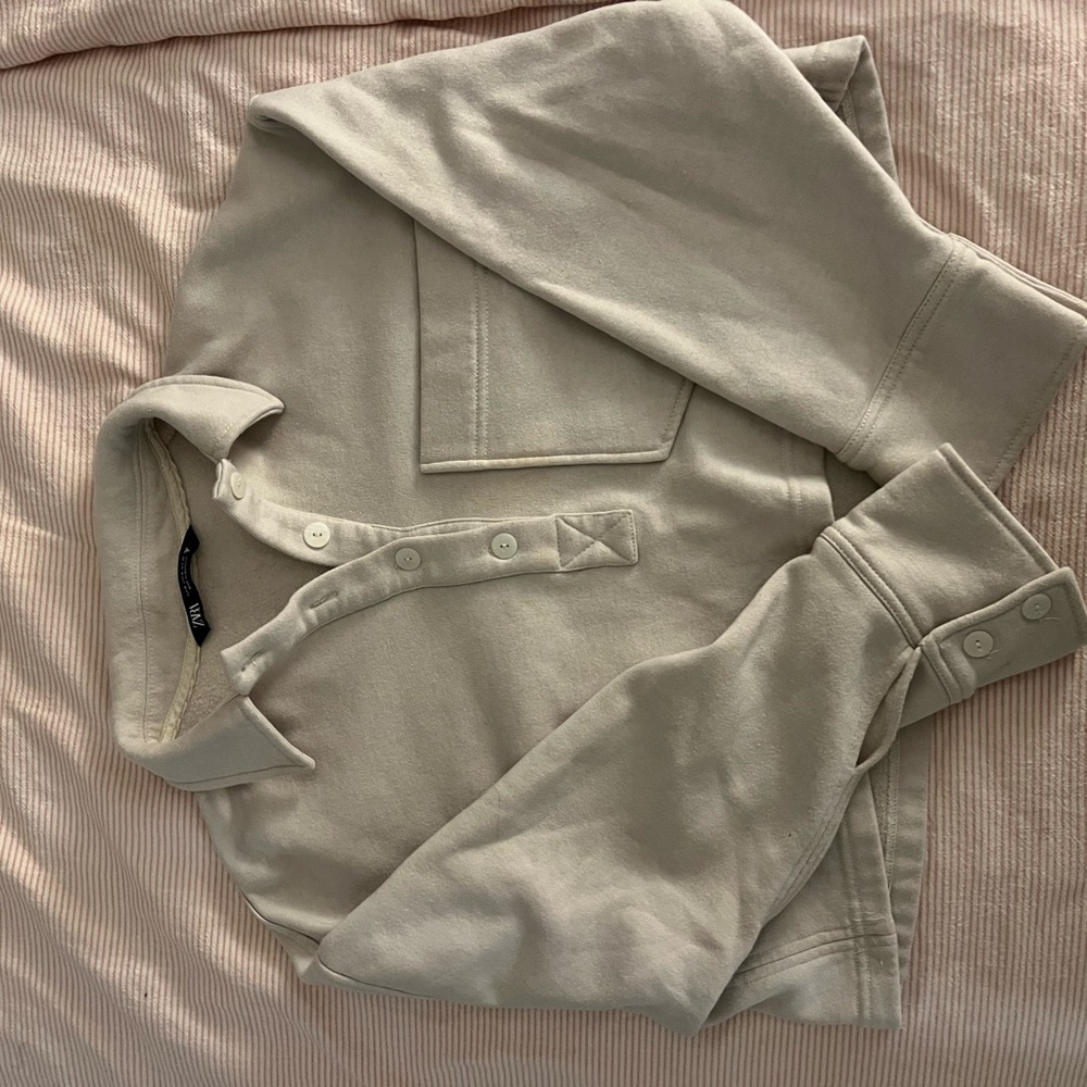 Tan Zara Collared Sweatshirt